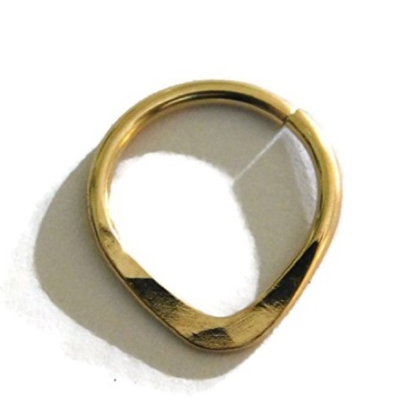 Moodtherapy Jewelry - ⚡️𝙛𝙡𝙖𝙨𝙝•𝙨𝙖𝙡𝙚⚡️14K SOLID Yellow Gold Septum Ring - Triangle Chevron Hoop